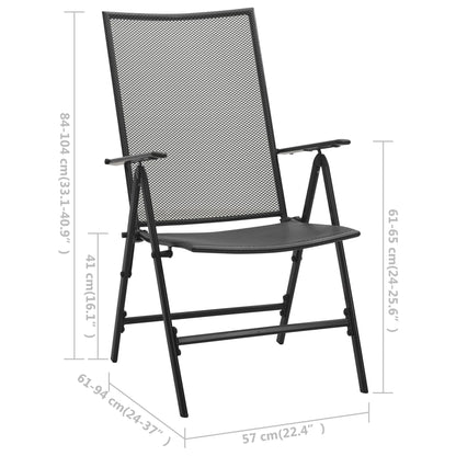 Dining Set Anthracite Steel with e-coated and powder-coated finish