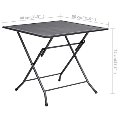 Dining Set Anthracite Steel with e-coated and powder-coated finish