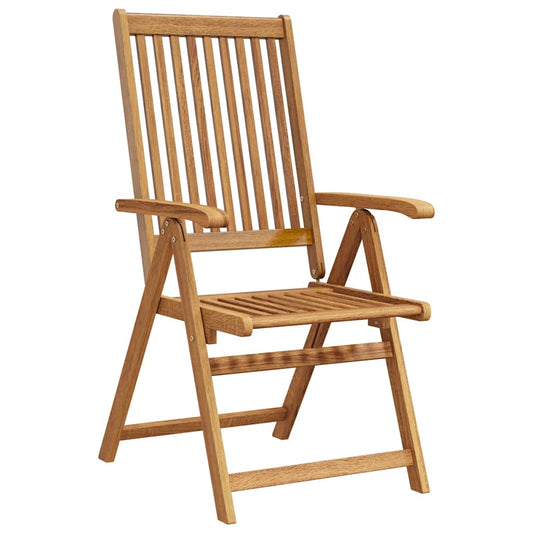 Garden Chair Set of 8 Natural Wood Solid Acacia Wood Standard