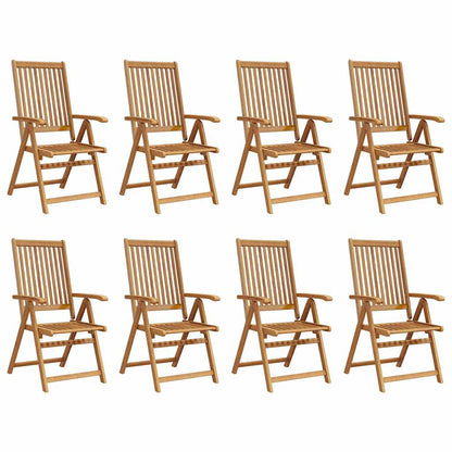 Garden Chair Set of 8 Natural Wood Solid Acacia Wood Standard