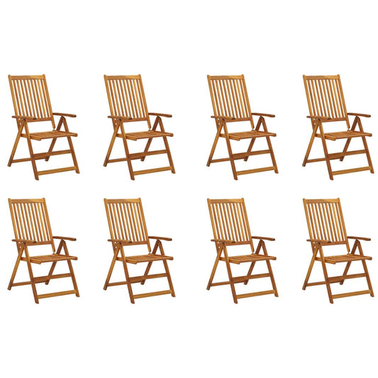 Garden Chair Set of 8 Anthracite Solid Acacia wood Standard