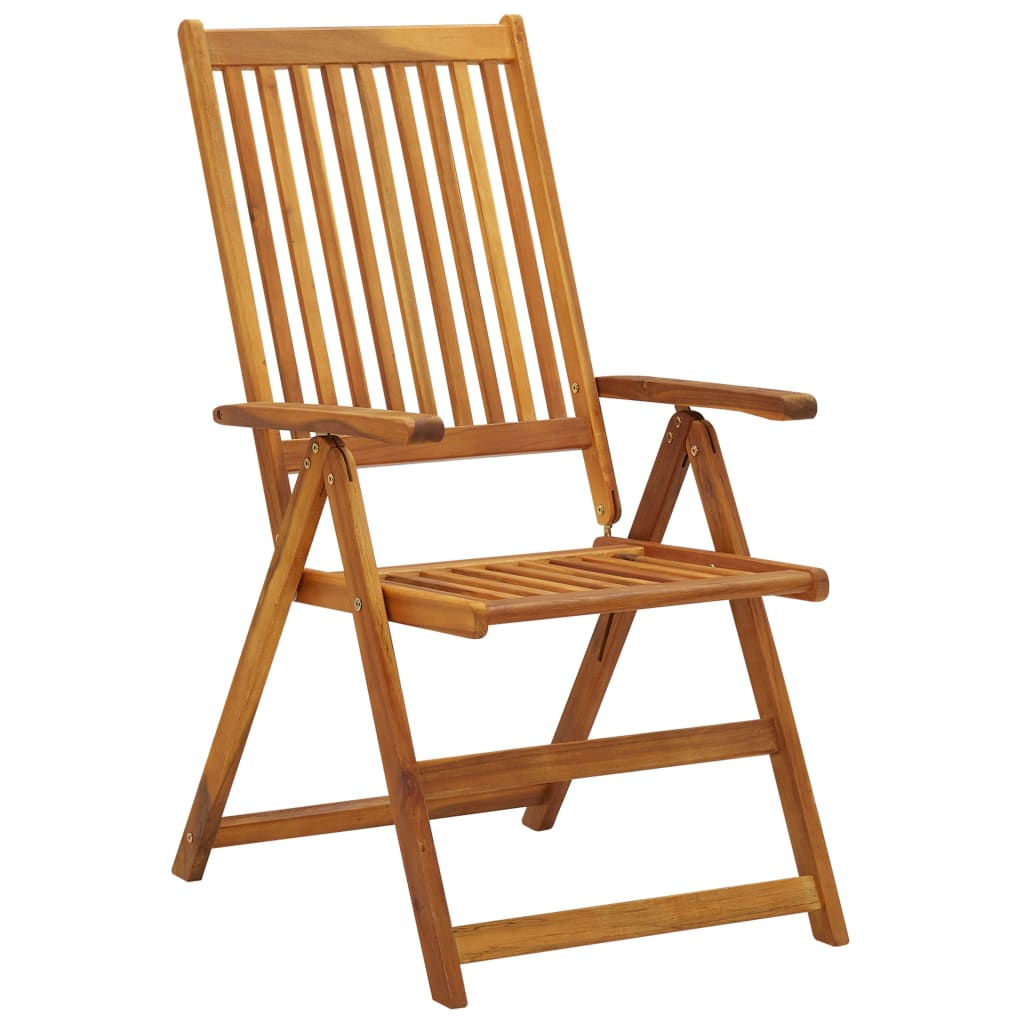 Garden Chair Set of 8 Anthracite Solid Acacia wood Standard