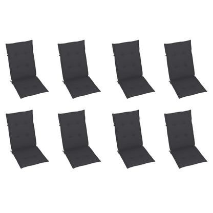 Garden Chair Set of 8 Anthracite Solid Acacia wood Standard