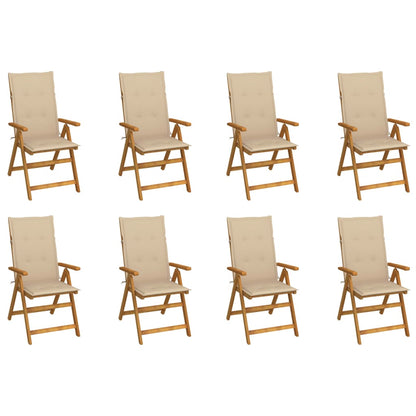 Garden Chair Set of 8 Beige, Brown