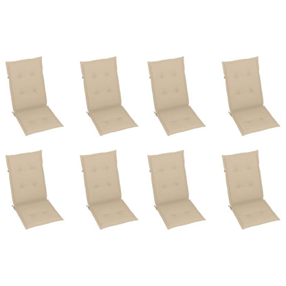 Garden Chair Set of 8 Beige, Brown