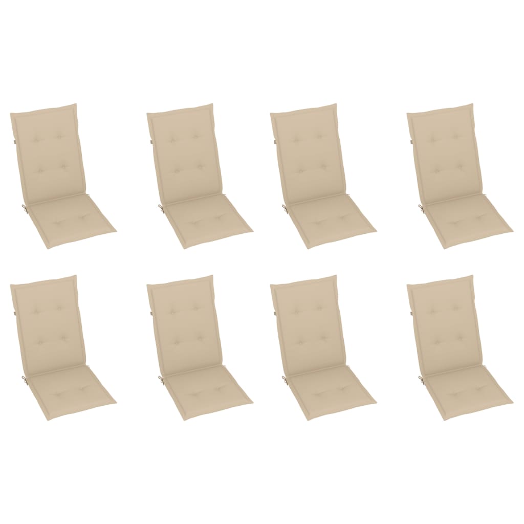 Garden Chair Set of 8 Beige, Brown