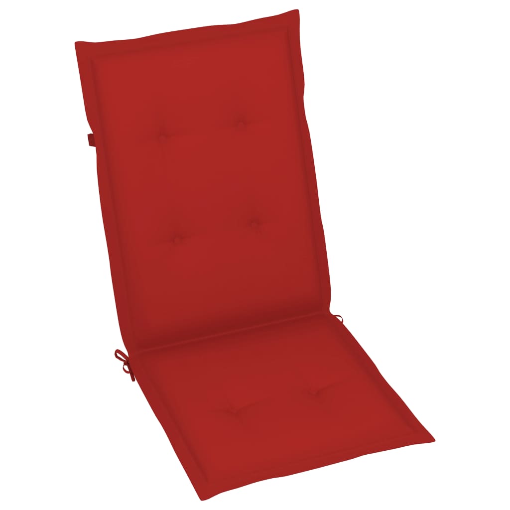Garden Chair Set of 8 Red Solid Acacia wood Standard Foldable