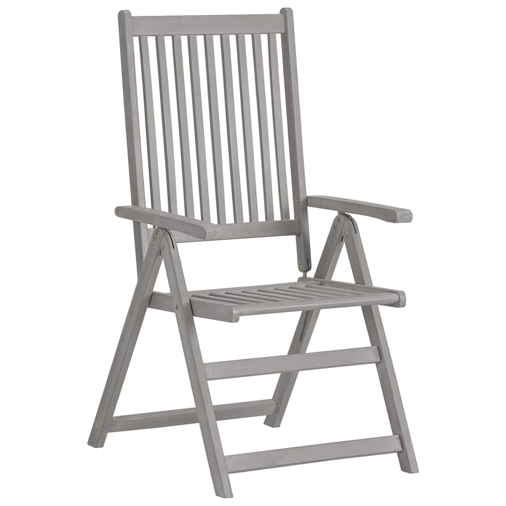 Garden Chair Set of 8 Grey, Beige cushions