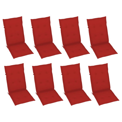 Garden Chair Set of 8 Grey Solid Acacia wood, 100% polyester fabric