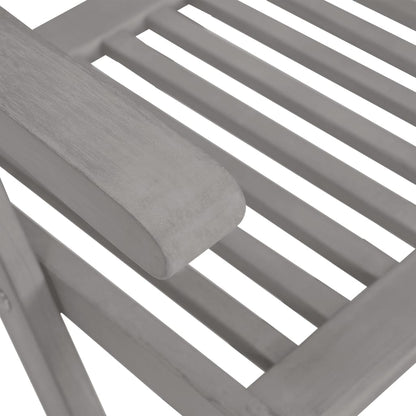 Garden Chair Set of 8 Grey Solid Acacia wood, 100% polyester fabric