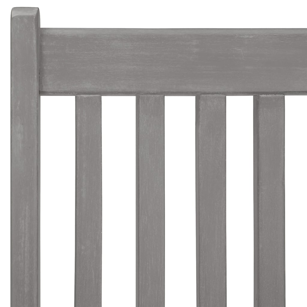 Garden Chair Set of 8 Grey Solid Acacia wood, 100% polyester fabric