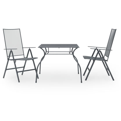 Dining Set Anthracite Steel with e-coated and powder-coated finish