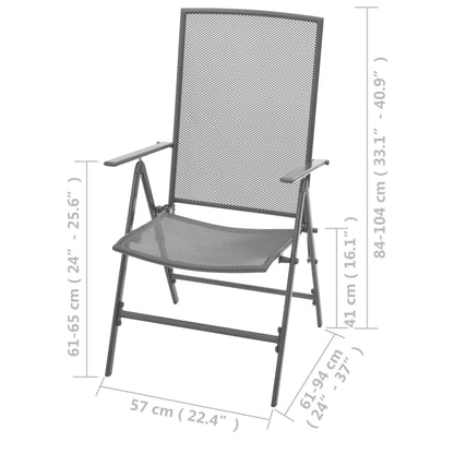 Dining Set Anthracite Steel with e-coated and powder-coated finish