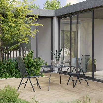Dining Set Anthracite Steel with e-coated and powder-coated finish