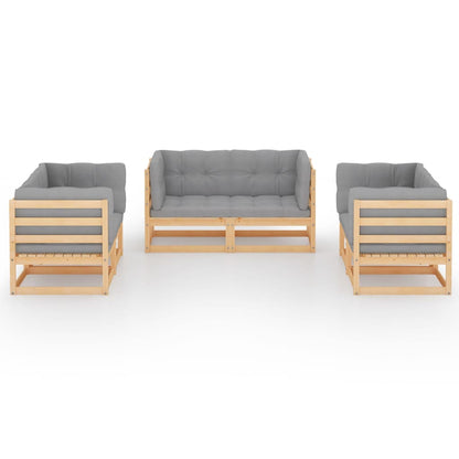 Garden Lounge Set Pinewood Solid pine wood Medium Modular