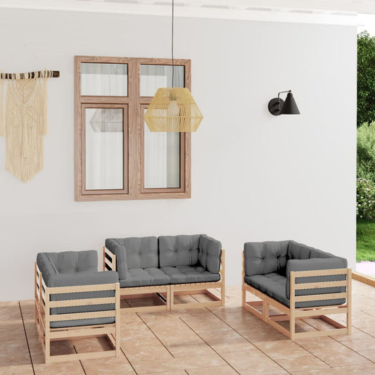 Garden Lounge Set Pinewood Solid pine wood Medium Modular