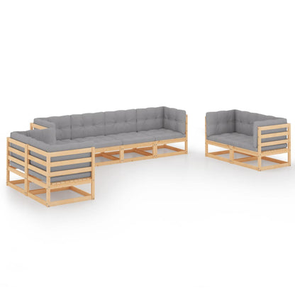 Garden Lounge Set Natural Wood