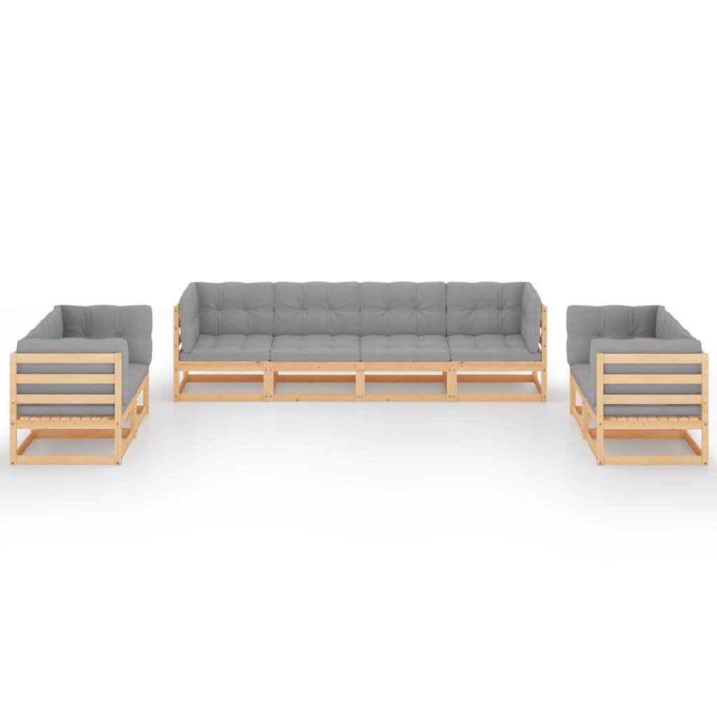 Garden Lounge Set Natural Wood
