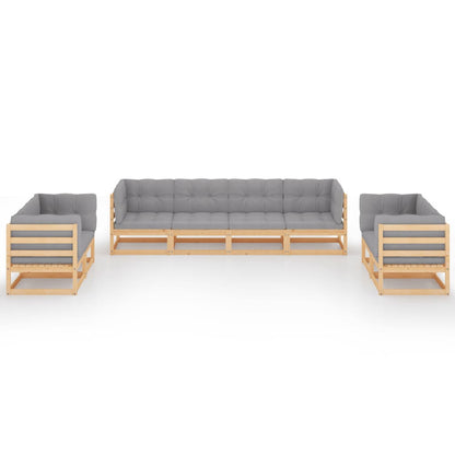 Garden Lounge Set Natural Wood