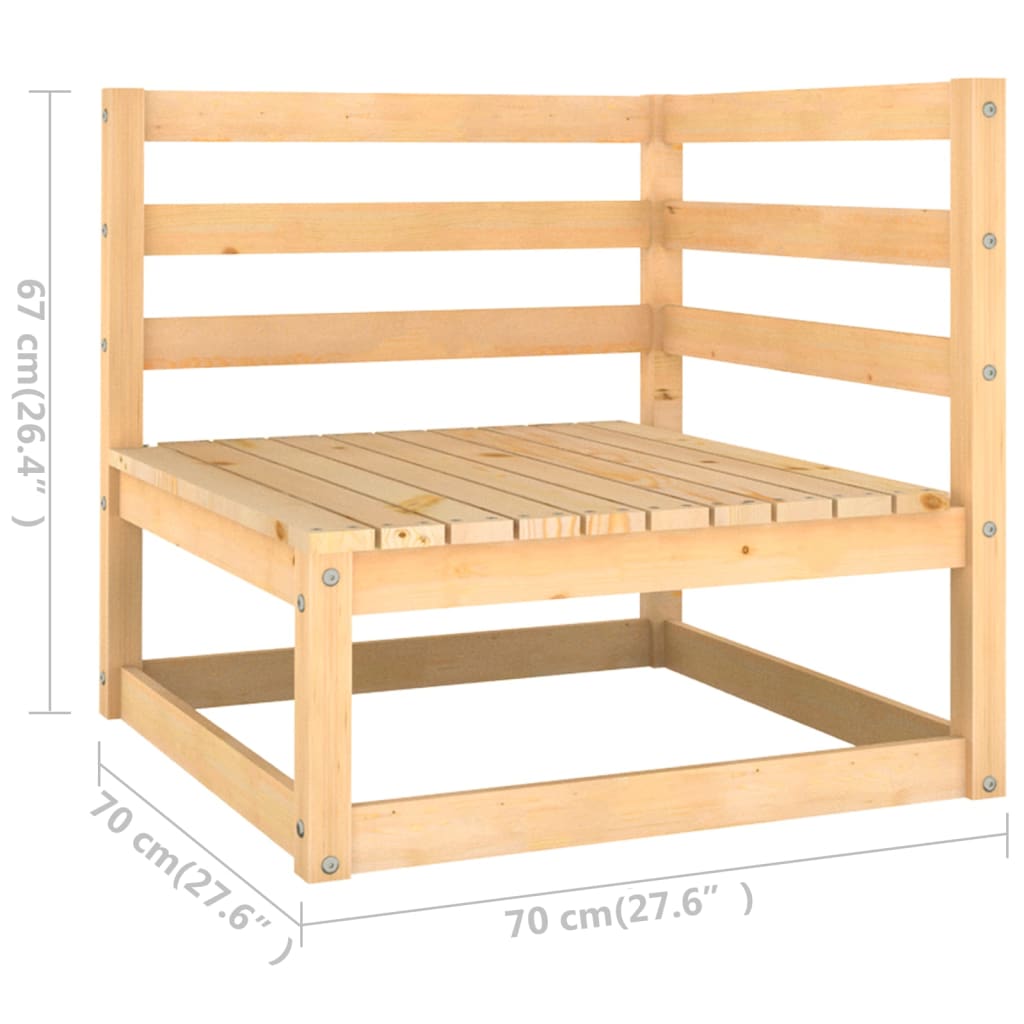 Garden Lounge Set Natural Wood