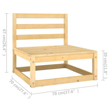 Garden Lounge Set Natural Wood