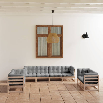 Garden Lounge Set Natural Wood