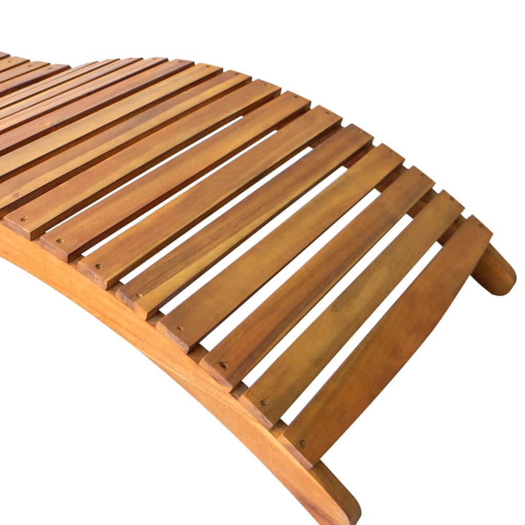 Sun Lounger Natural Brown Solid Acacia wood with a natural oil finish