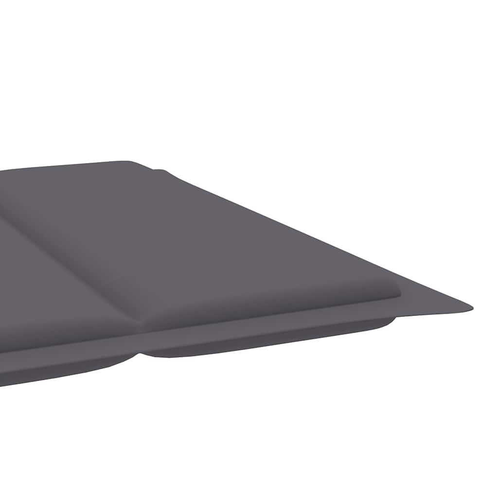 Sun Lounger Anthracite Solid Acacia Wood, Fabric (100% Polyester)