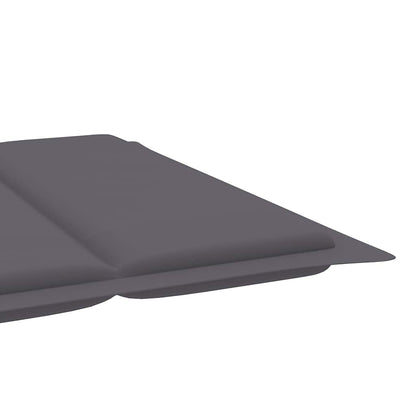 Sun Lounger Anthracite Solid Acacia Wood, Fabric (100% Polyester)