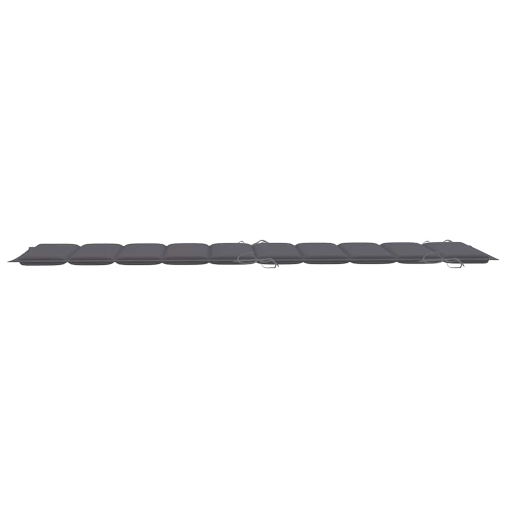 Sun Lounger Anthracite Solid Acacia Wood, Fabric (100% Polyester)