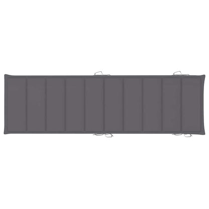 Sun Lounger Anthracite Solid Acacia Wood, Fabric (100% Polyester)