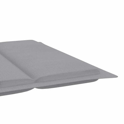 Sun Lounger Grey Solid Acacia wood, Polyester Standard Foldable
