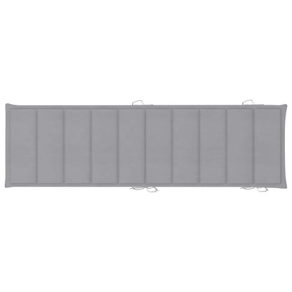 Sun Lounger Grey Solid Acacia wood, Polyester Standard Foldable