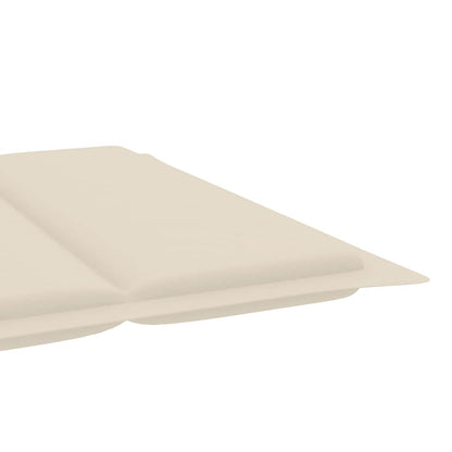 Sun Lounger Cream Cushion, Natural Wood
