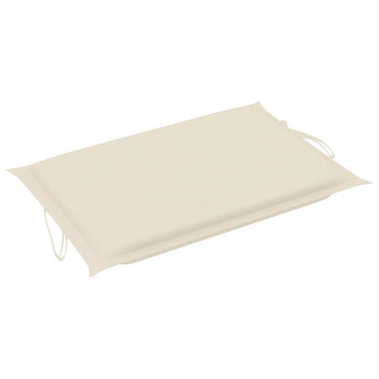 Sun Lounger Cream Cushion, Natural Wood
