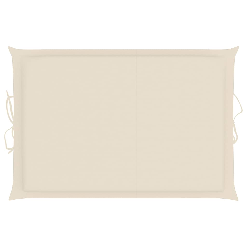 Sun Lounger Cream Cushion, Natural Wood