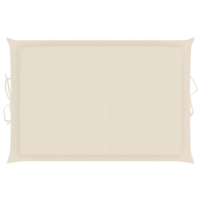 Sun Lounger Cream Cushion, Natural Wood