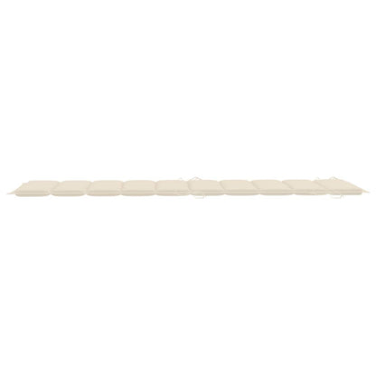 Sun Lounger Cream Cushion, Natural Wood