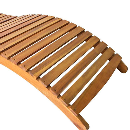 Sun Lounger Natural wood Solid Acacia wood