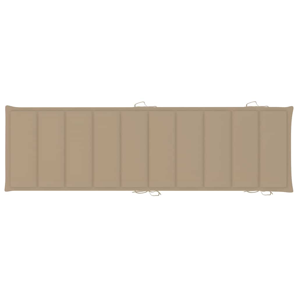 Sun Lounger Natural wood Solid Acacia wood