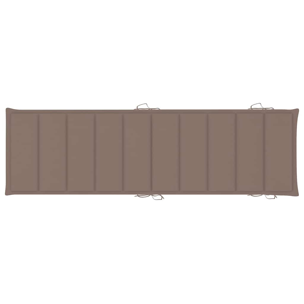 Sun Lounger Taupe Solid Acacia wood Standard Foldable