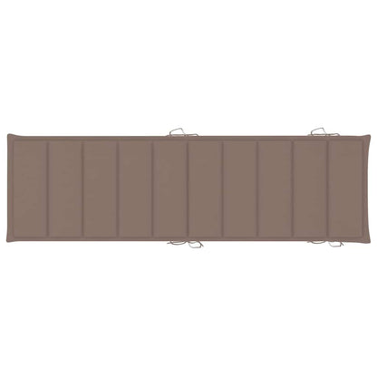 Sun Lounger Taupe Solid Acacia wood Standard Foldable