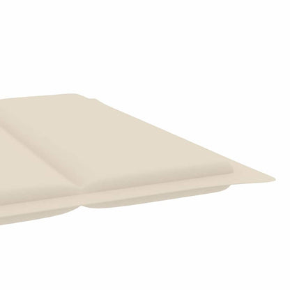 Sun Lounger Natural Wood Solid Acacia wood, Fabric (100% polyester)
