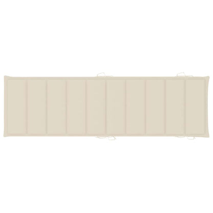 Sun Lounger Natural Wood Solid Acacia wood, Fabric (100% polyester)