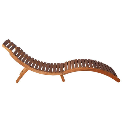 Patio Sun Lounger Natural wood color, Red cushion