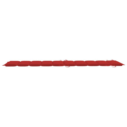 Patio Sun Lounger Natural wood color, Red cushion