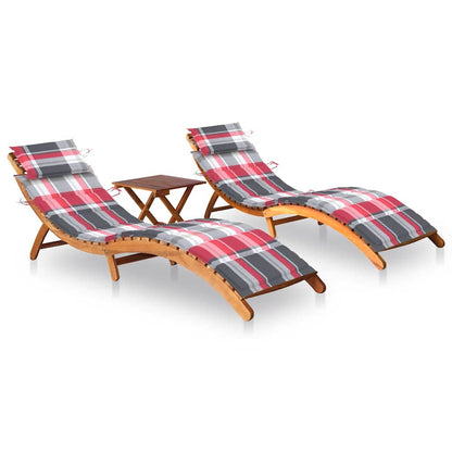 Patio Sun Lounger Natural wood Solid acacia wood Medium Foldable