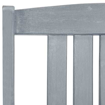 Garden Chair Set of 6 Grey Solid Acacia Wood, Polyester Medium