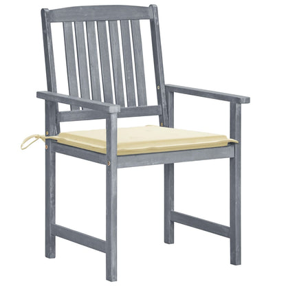 Garden Chair Set of 6 Grey Solid Acacia wood Medium Durable