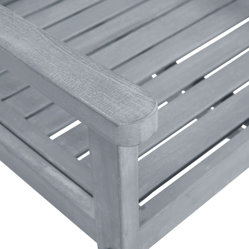Patio Chair Set of 6 Gray Solid Acacia wood, Polyester Standard